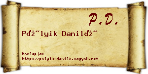 Pólyik Daniló névjegykártya